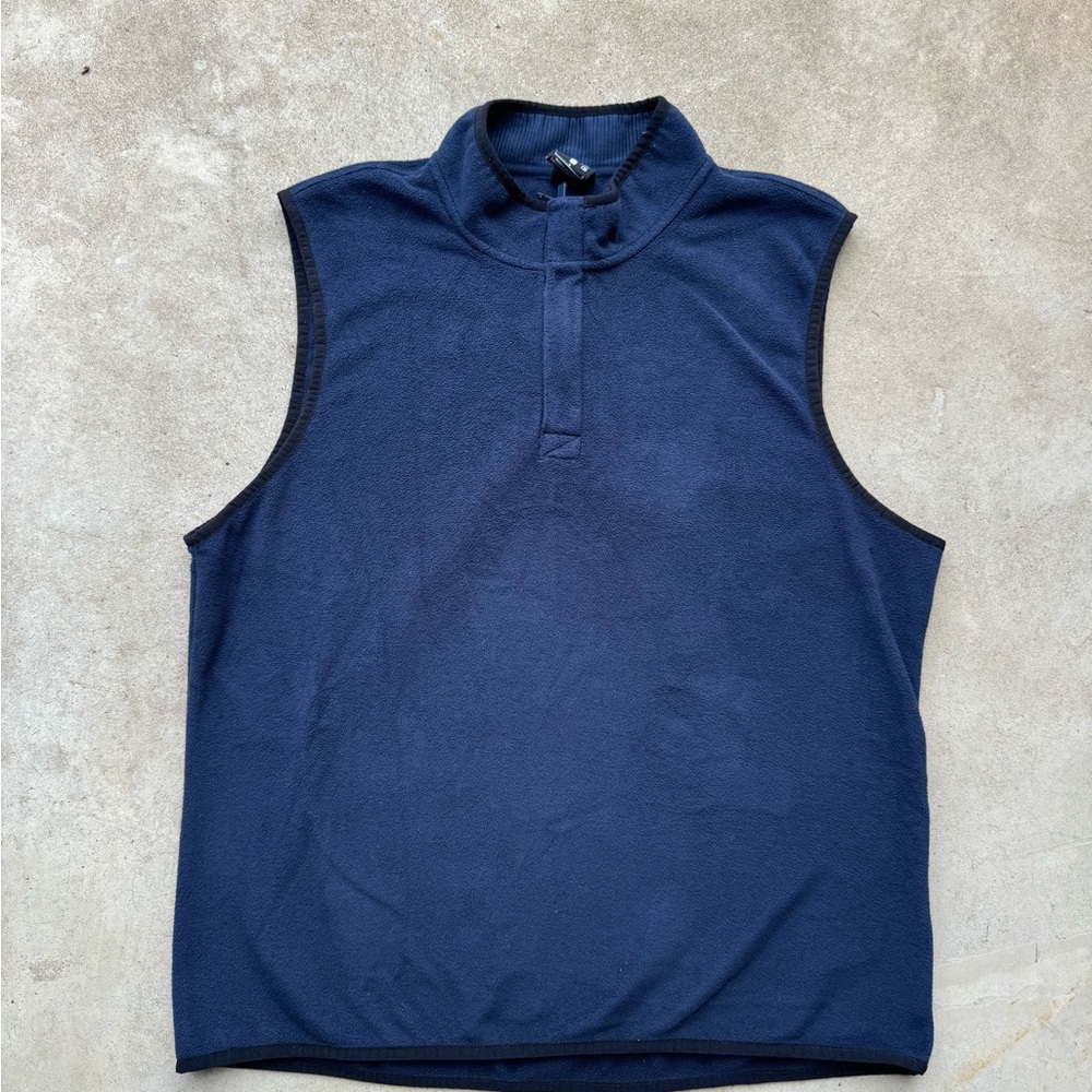 Y2k Nike Navy Blue Fleece Quarter-Zip golf Vest